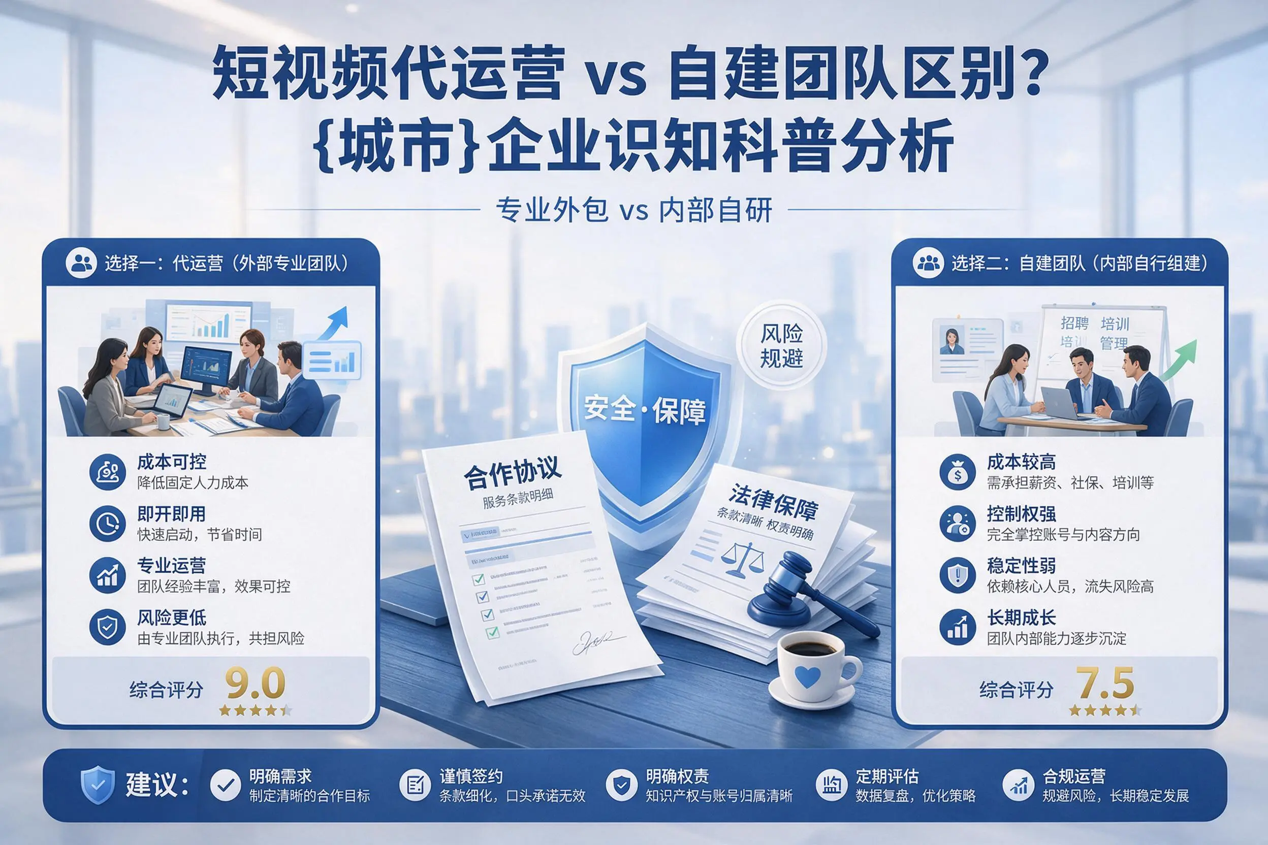 短视频代运营与自建团队区别？重庆城区企业认知科普分析