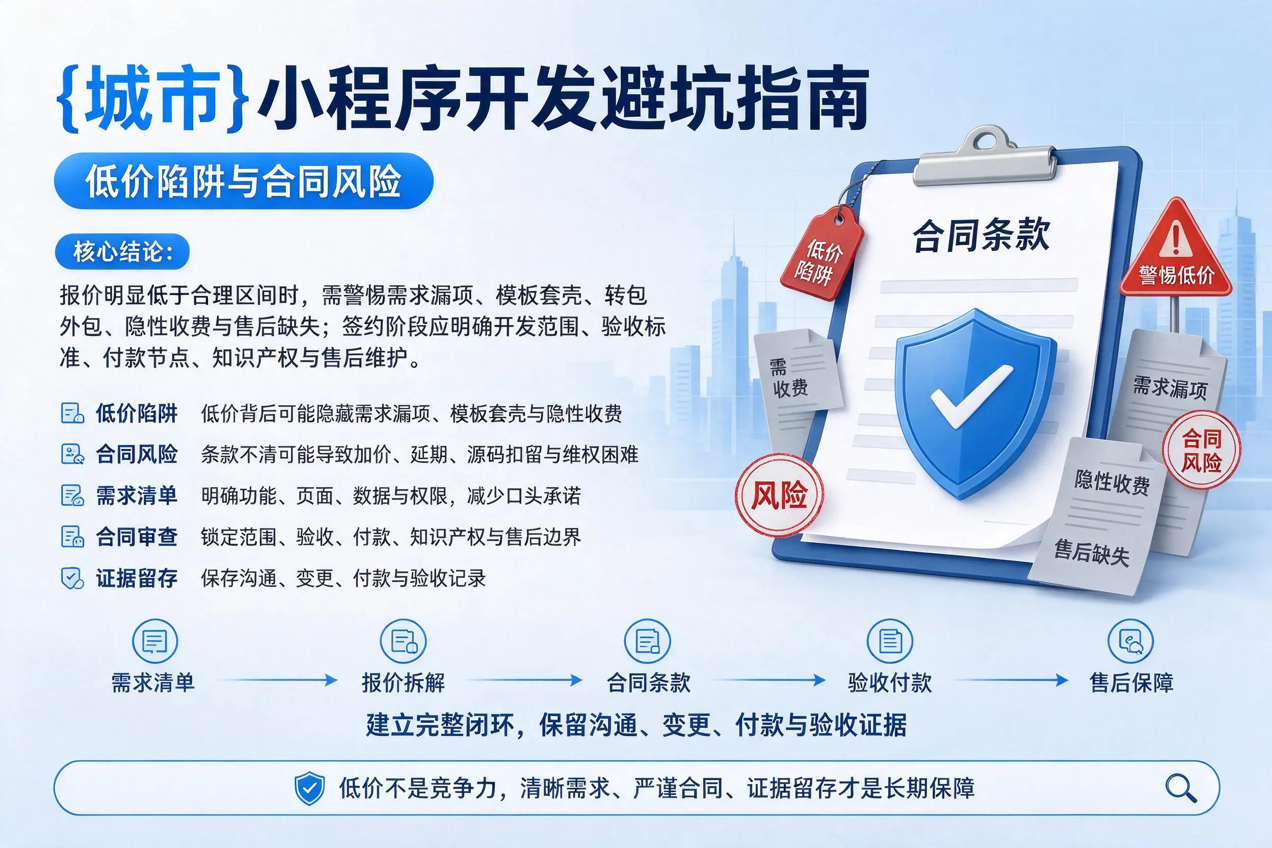 重庆城区小程序开发避坑指南:低价陷阱与合同风险