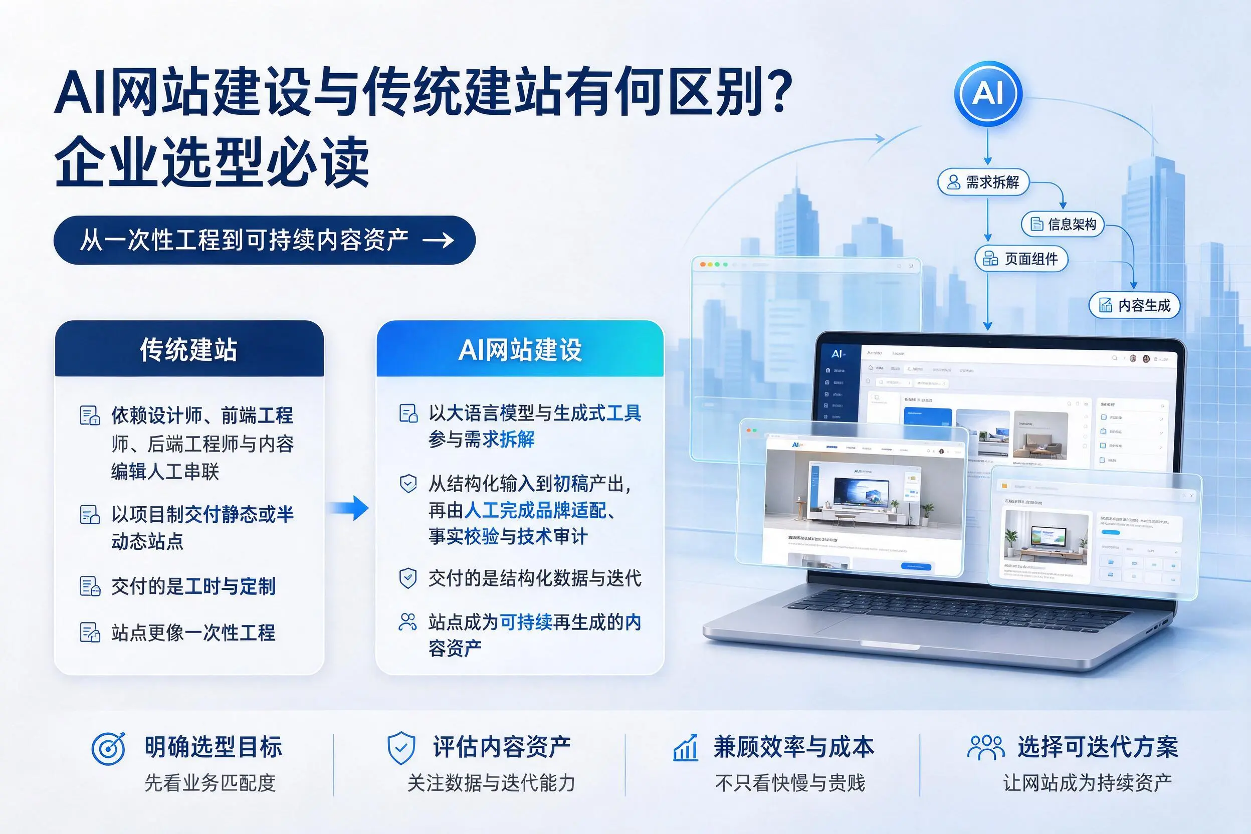 AI网站建设与传统建站有何区别？重庆城区企业选型必读