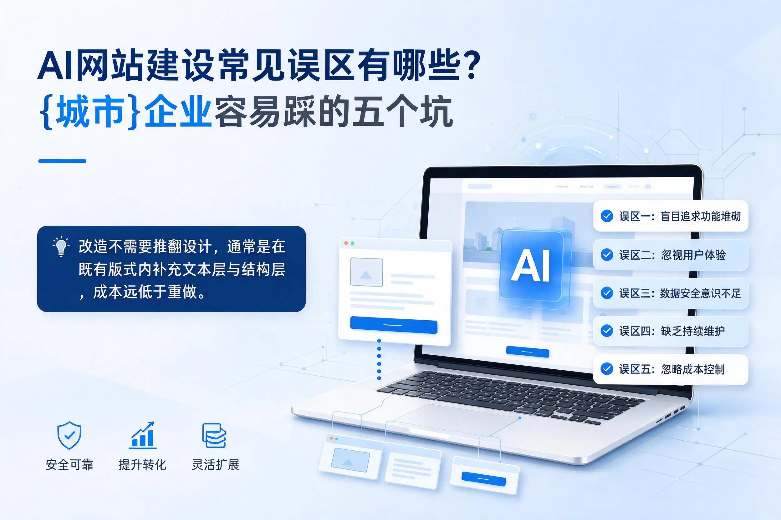 AI网站建设常见误区有哪些?重庆城区企业容易踩的五个坑