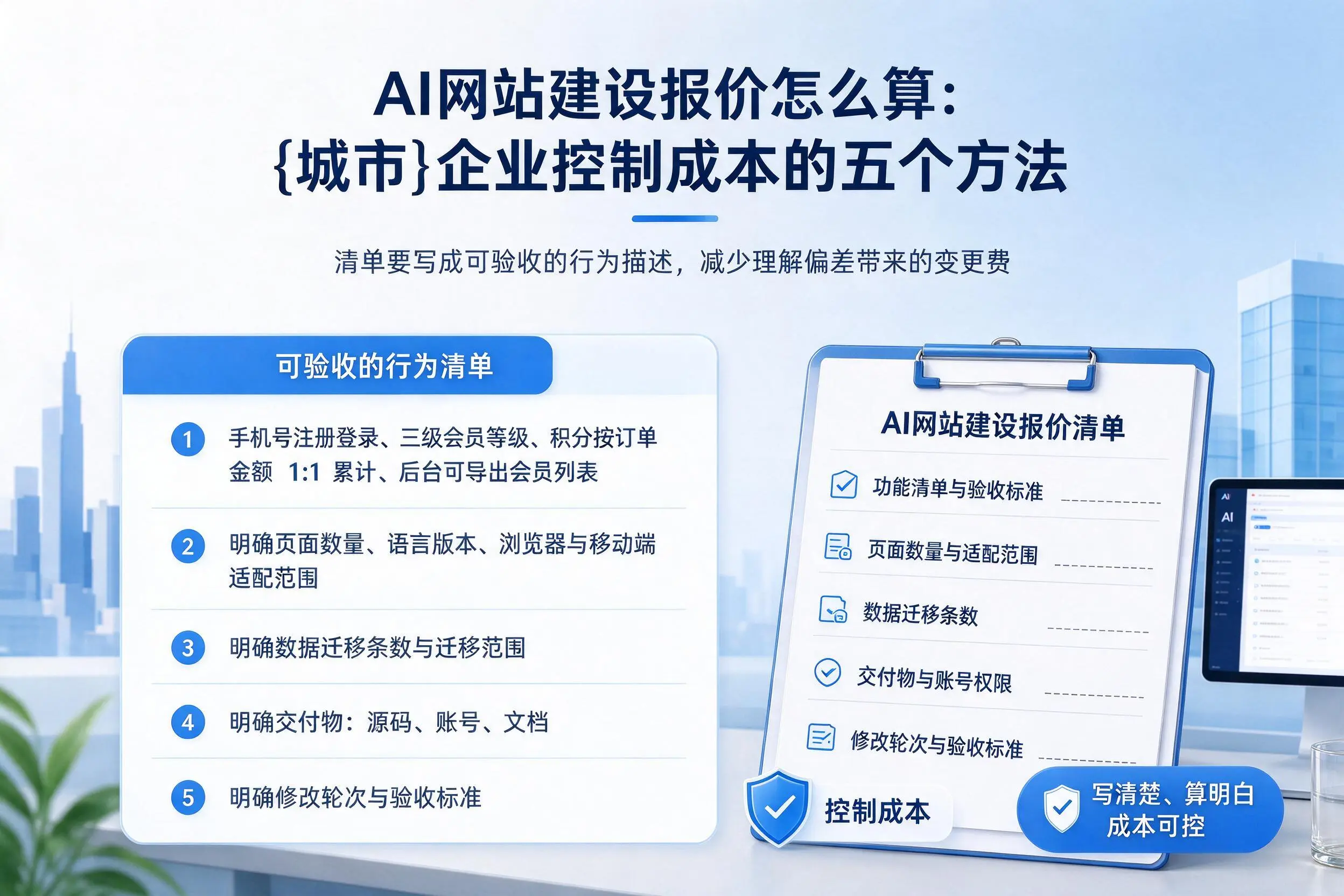 AI网站建设报价怎么算：重庆城区企业控制成本的五个方法